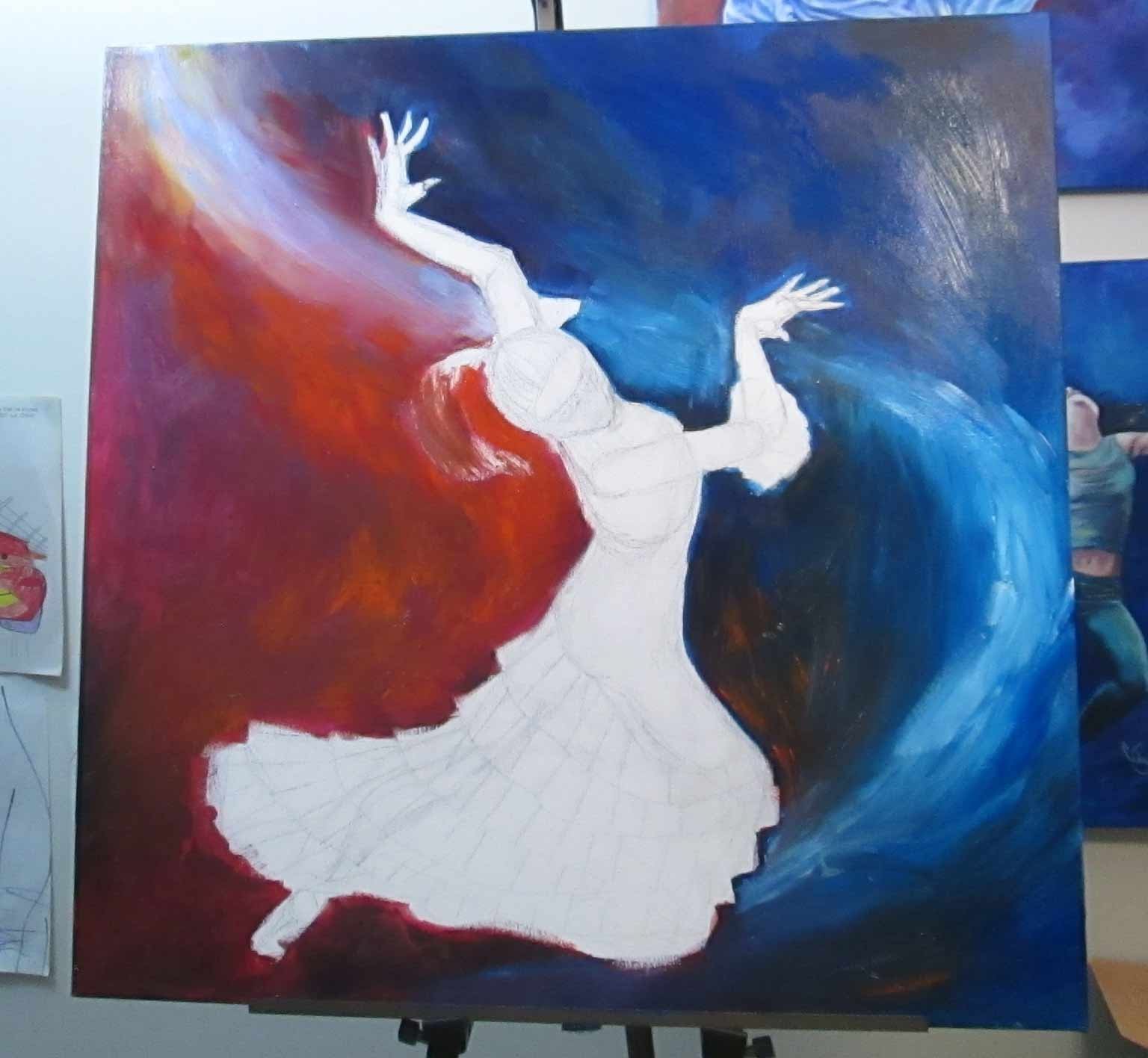 1536x1416 Painting Process Of A Prophetic Dancer (Stage 1) - Painting Of A Dancer