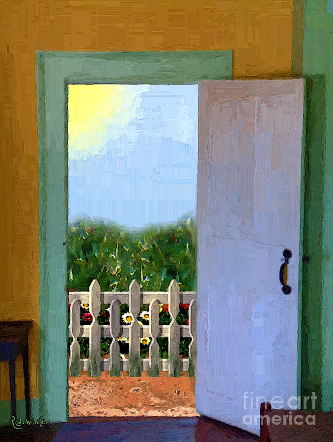 678x900 Looking Out My Back Door Painting By Rc Dewinter - Painting Of A Door