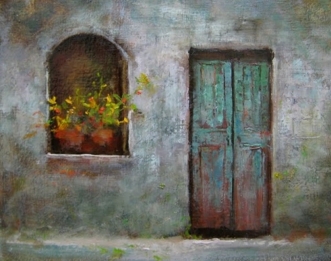 475x374 The Door Of The Waiting Room Mail Box Of A Post Master - Painting Of A Door