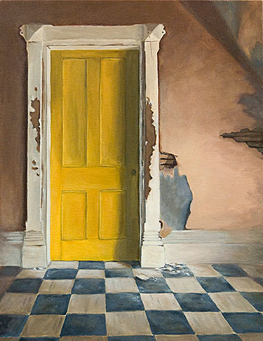 375x487 Yellow Door - Painting Of A Door