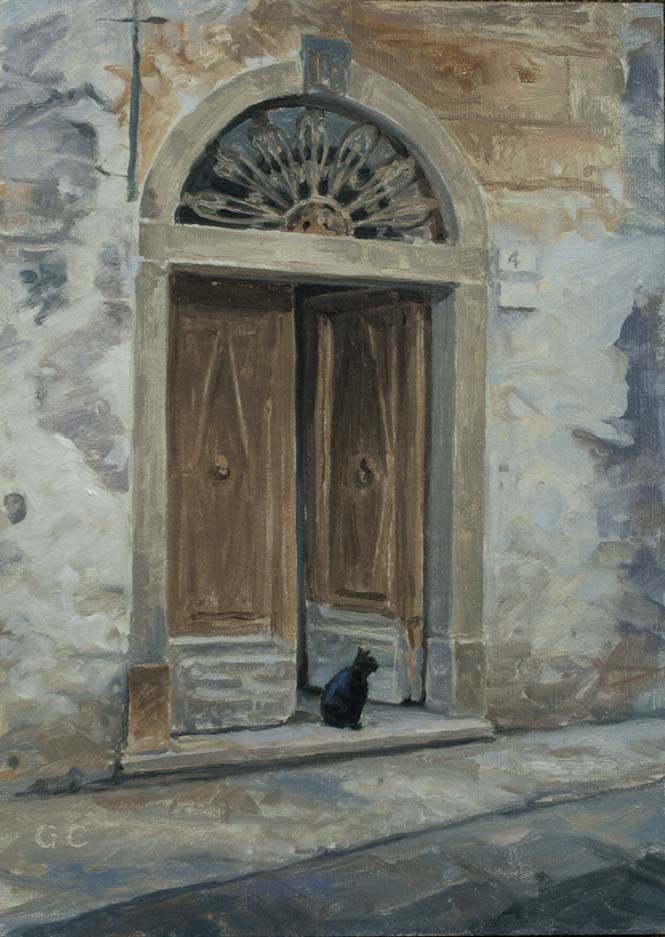 665x937 Monterosso Door W Cat Door ! Doors, Cat And Cat Window - Painting Of A Door