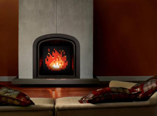 500x371 Zelda Fire Painting Can Decorate Your Decorative Fireplace Ohgizmo! - Painting Of A Fireplace