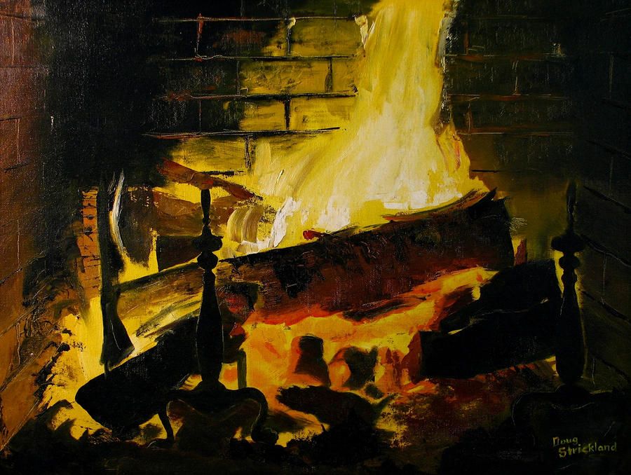900x678 Fireplace Painting Works Of Art ~ Painted Mirrors - Painting Of A Fireplace
