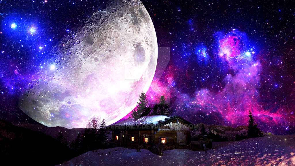 1024x576 Matte Painting Galaxy By Evefeehily - Painting Of A Galaxy