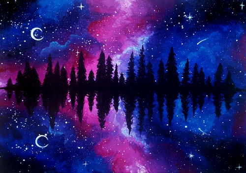 500x352 Paint Nite Galaxy - Painting Of A Galaxy