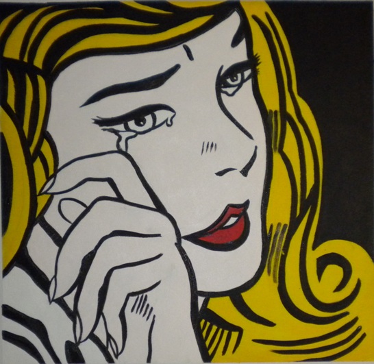 546x531 Painting Crying Girl By Lichtenstein, Fake Painting Crying Girl. - Painting Of A Girl Crying