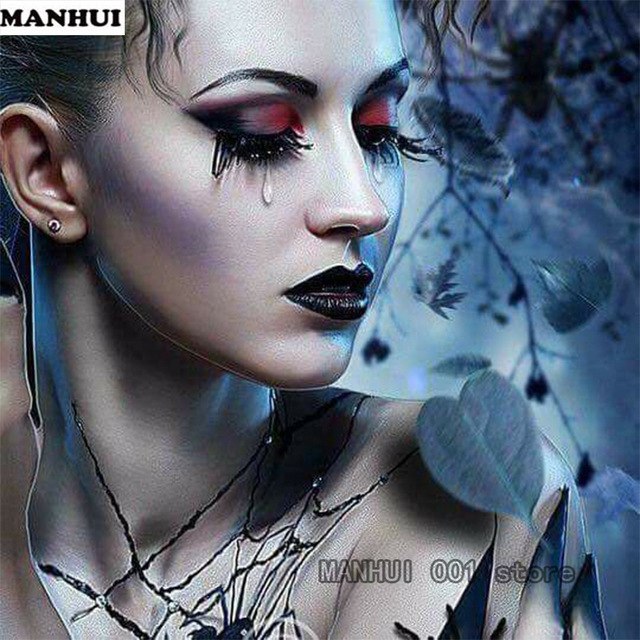 640x640 Crying Girl Full Square Diamond 5d Diy Diamond Painting Embroidery - Painting Of A Girl Crying