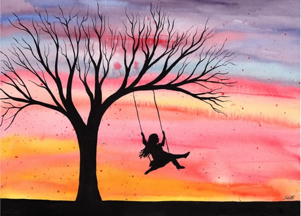 600x432 Loss Clodagh O'Brien - Painting Of A Girl On A Swing