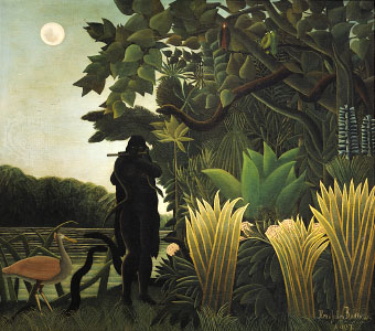 340x300 Henri Rousseau Gallery - Painting Of A Horse Attacking A Football Player