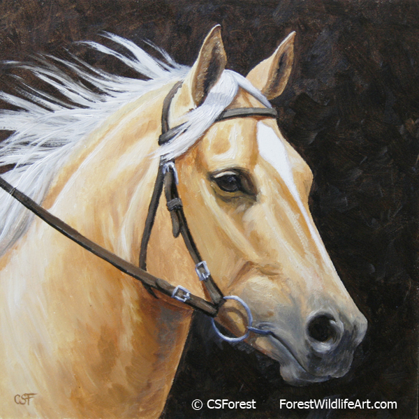 600x600 Crista Forest's Animals Amp Art Miniature Paintings - Painting Of A Horse Head