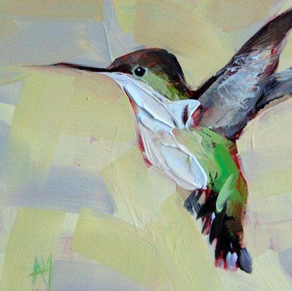 570x569 Hummingbird No. Art Decoration Design - Painting Of A Hummingbird