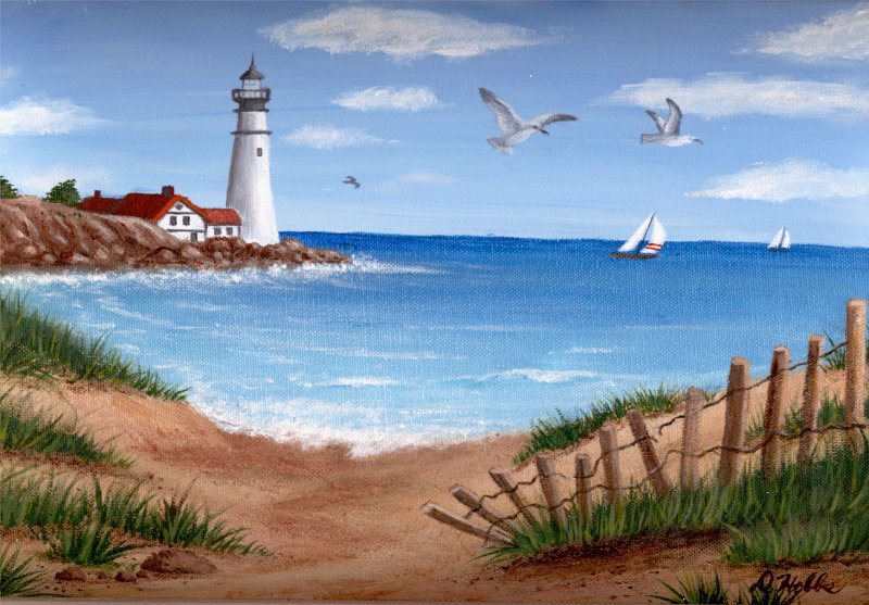 800x557 Lighthouse Painting Discovered By Chambersjeans - Painting Of A Lighthouse