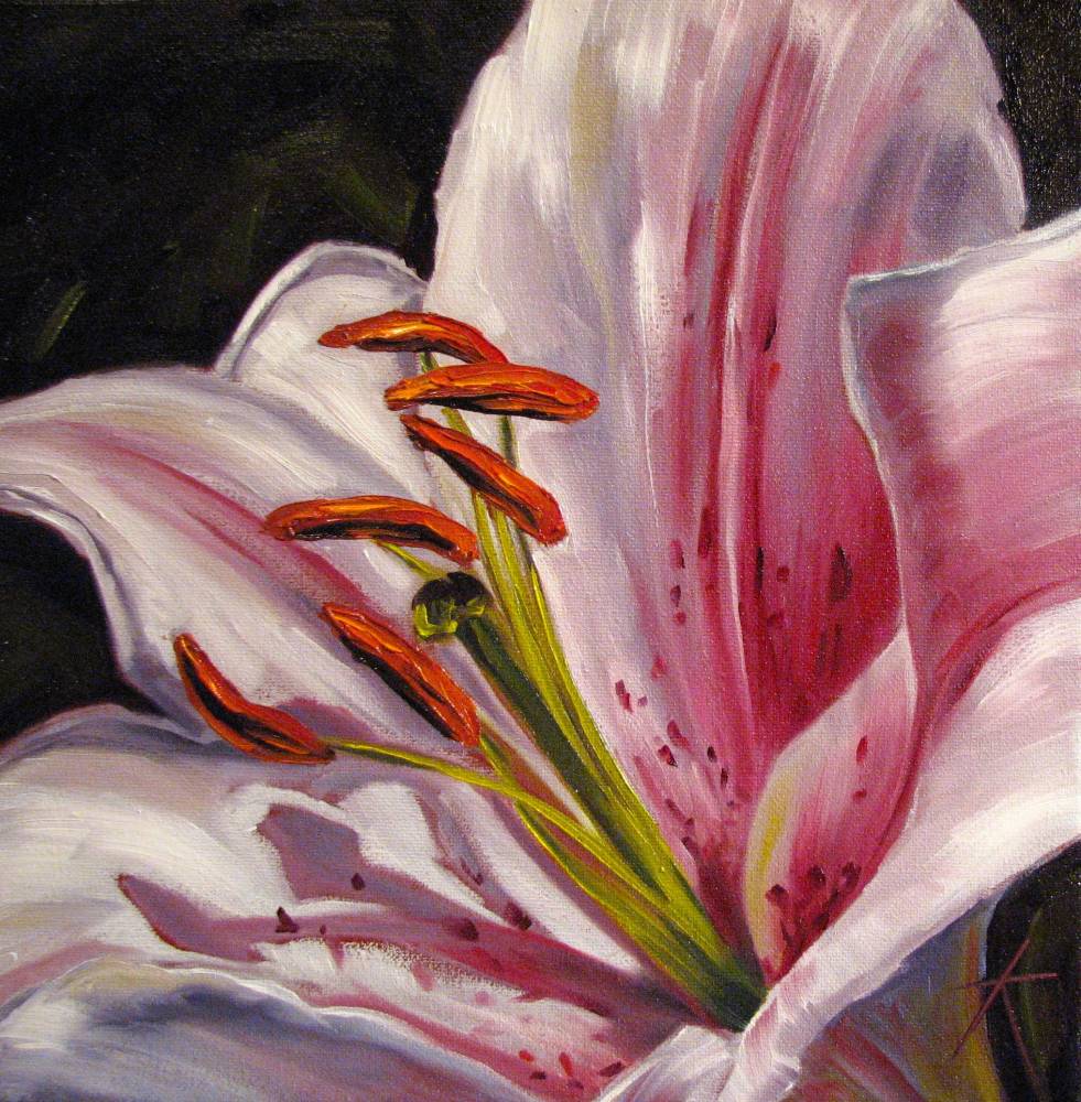 981x1000 Kim Blair Floral Still Life Painting Of A Lily, By Canadian - Painting Of A Lily