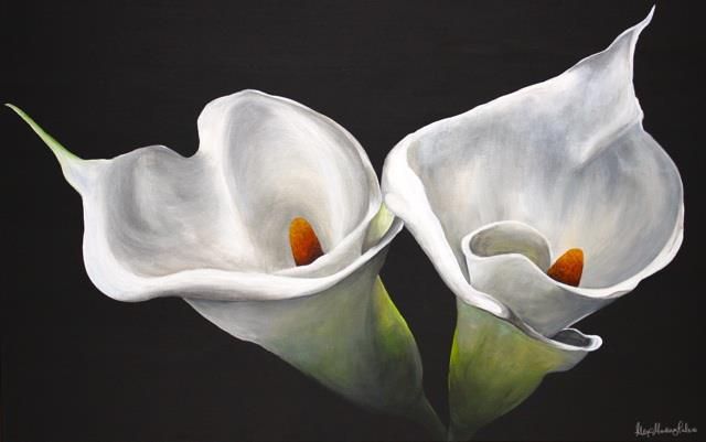 640x401 White Lily Painting Tattoo Ideas Lily Painting - Painting Of A Lily