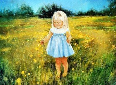 400x295 2018 Beautiful Handicrafts Art Oil Painting Cute Little Girl - Painting Of A Little Girl