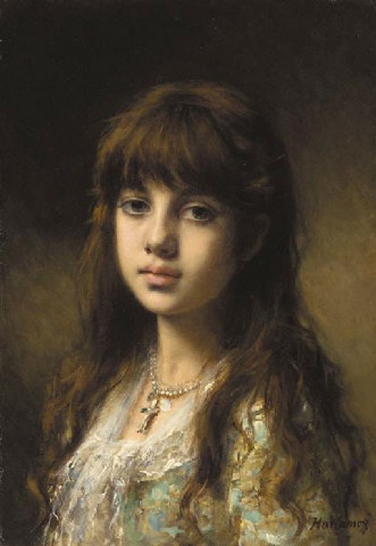 414x600 Alexei Alexeivich Harlamoff Little Girl Painting Best Paintings - Painting Of A Little Girl