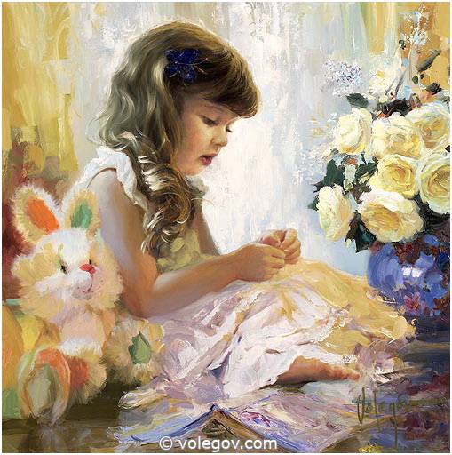 509x512 Little Girl With Ball, Painting, - Painting Of A Little Girl