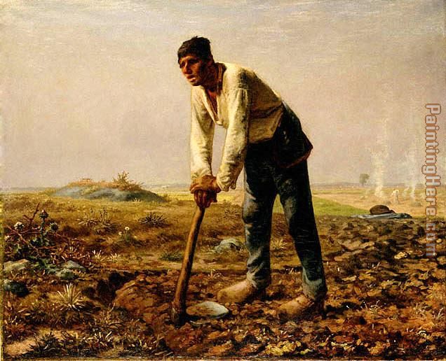636x516 Jean Francois Millet Man With A Hoe Painting Anysize 50% Off - Painting Of A Man