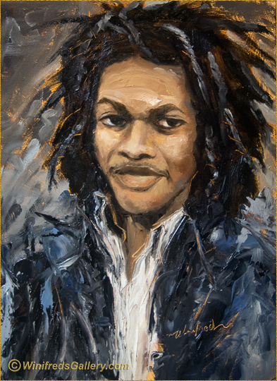 393x540 Oil Painting Of Man With Dread Locks Winifred's Portrait Amp Fine - Painting Of A Man