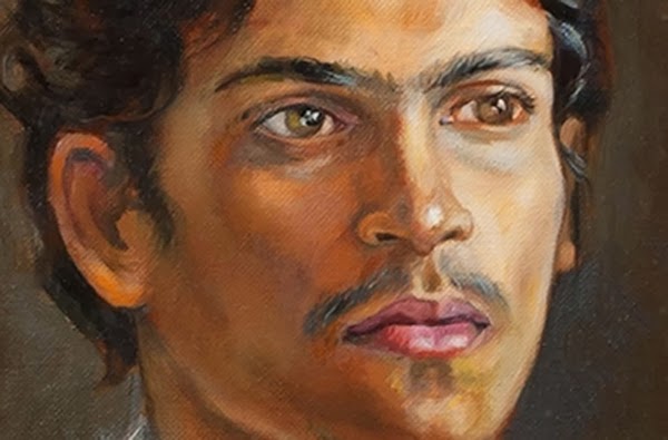 600x395 Portrait Of A Young Indian Man, Oil Painting, Portrait, Figures - Painting Of A Man