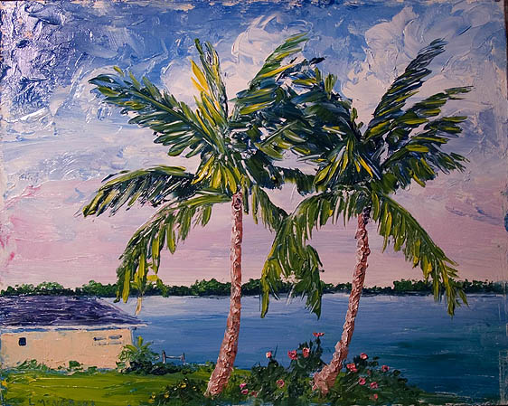 562x449 Lori's Stormy Art And Daily Paintings Daily Painting 70 Palm Tree - Painting Of A Palm Tree