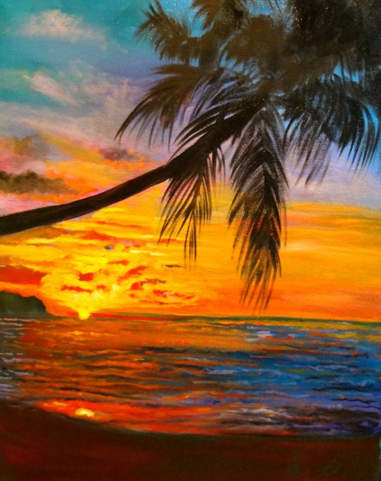 Painting Of A Palm Tree at PaintingValley.com | Explore collection of ...