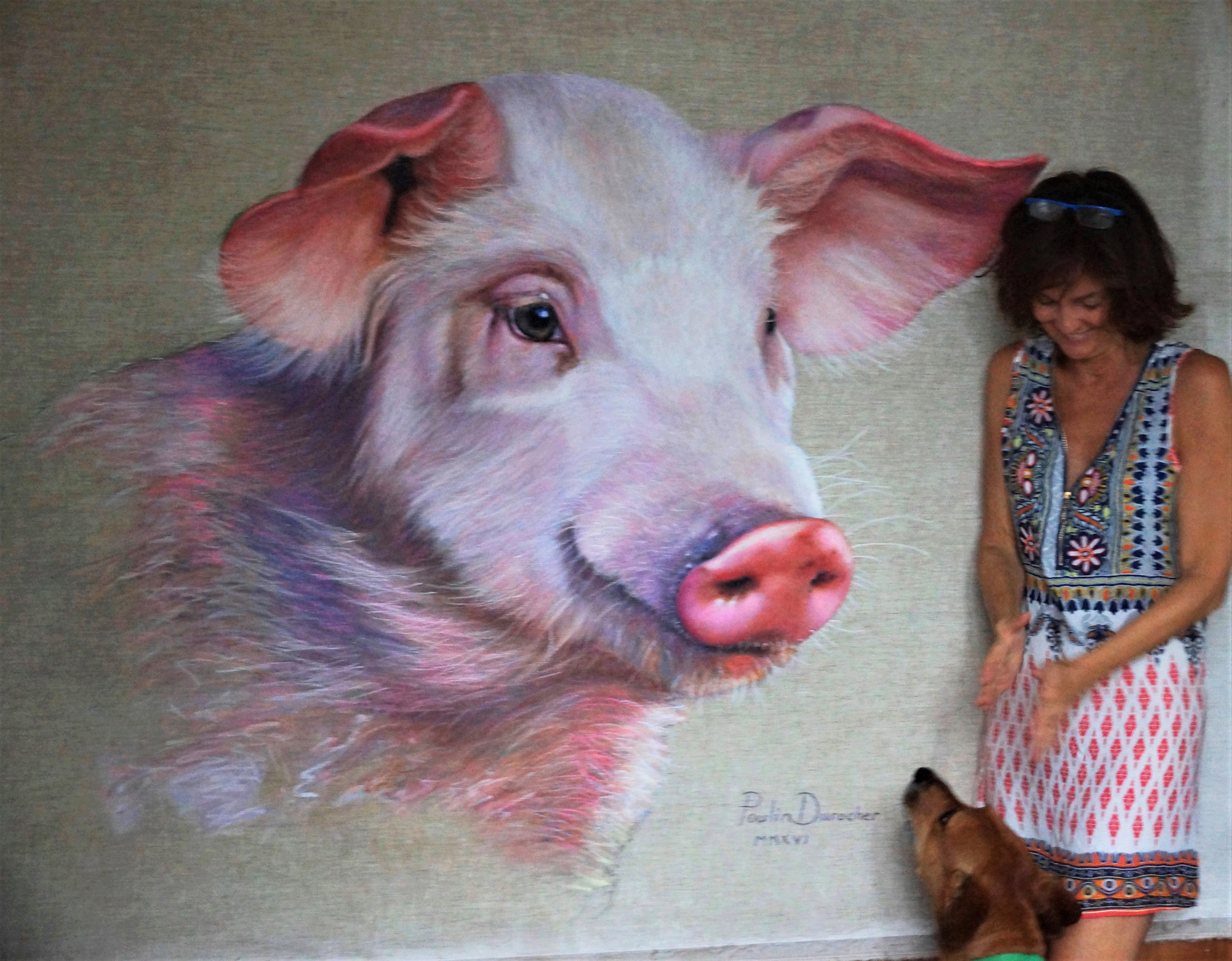 4555x3553 Vegan Artist Chantal Poulin Durocher Urbanveganchic - Painting Of A Pig