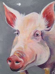236x316 Esther Wonder Pig Encaustic Painting Of A Pig. Esther - Painting Of A Pig