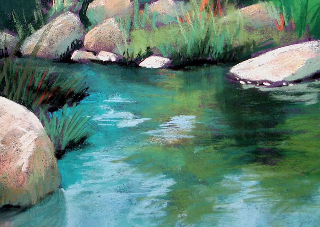 1086x771 Landscape Painting In Pastels Chapter Sixteen - Painting Of A Pond