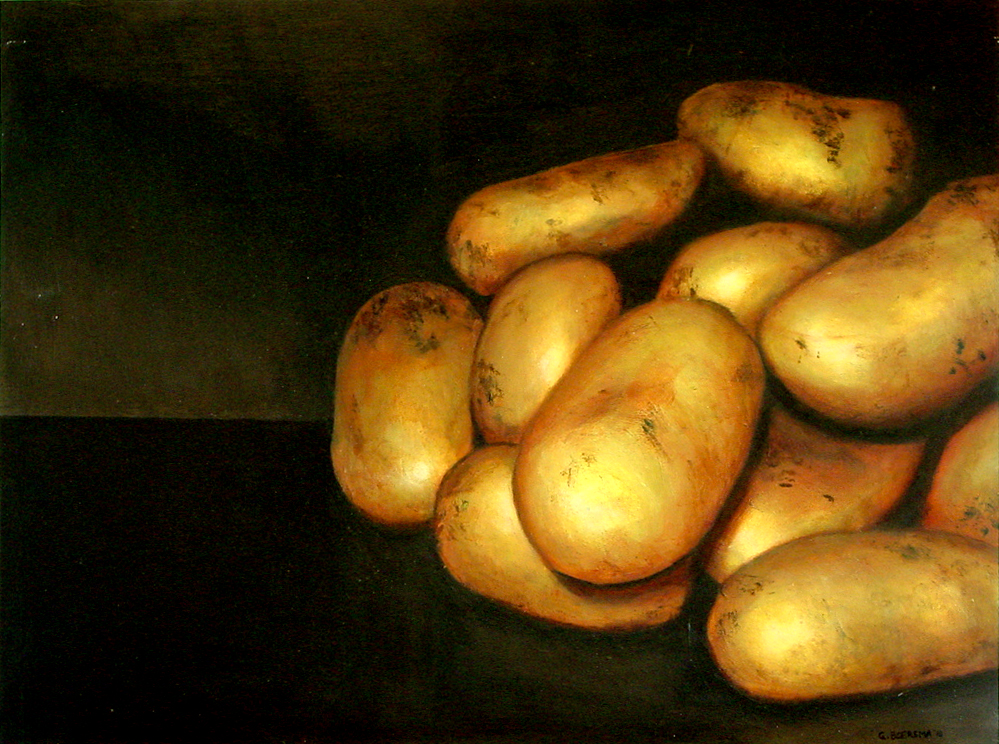 999x744 Daily Realism Paintings By Gerard Boersma Potatoes Still Life - Painting Of A Potato