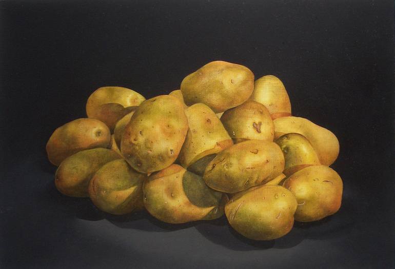 770x525 Saatchi Art Pile Of Potatoes Painting By Julian Day - Painting Of A Potato