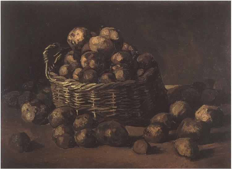 750x548 Basket Of Potatoes By Vincent Van Gogh - Painting Of A Potato