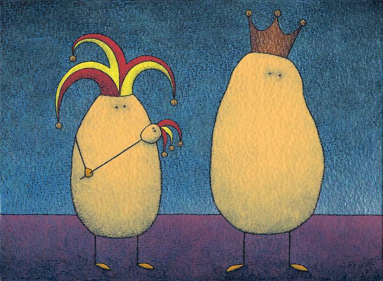 760x559 Brian Pike Potato Exiles (Mixed Media Painting) - Painting Of A Potato