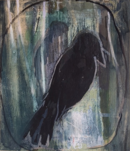 446x518 Jill Eggers Small Paintings - Painting Of A Raven