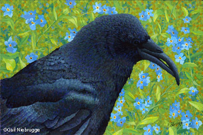 400x267 New Original Pointillism Painting Of A Raven - Painting Of A Raven