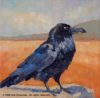 425x417 Ravens Watch - Painting Of A Raven