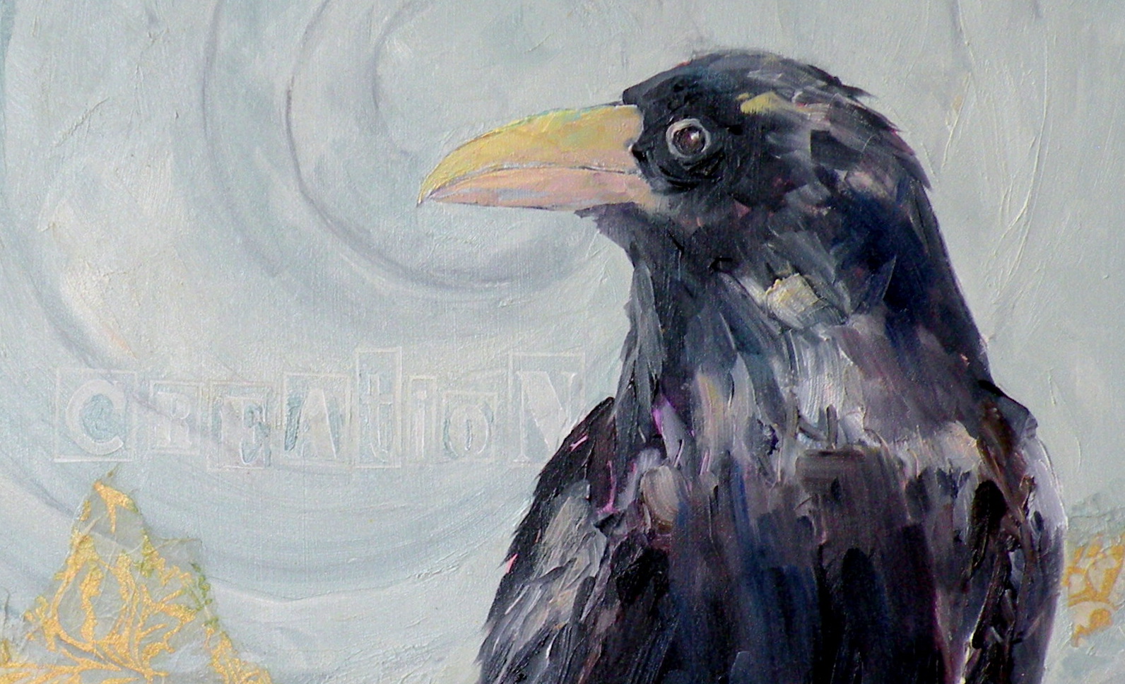 1592x968 Art For Life Creation - Painting Of A Raven