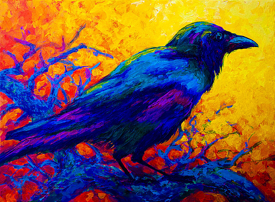 900x661 Black Onyx - Painting Of A Raven