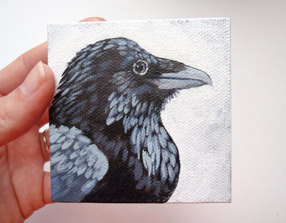 570x444 Crow Painting - Painting Of A Raven