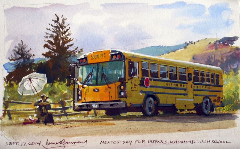 800x496 Gurney Journey School Bus - Painting Of A School