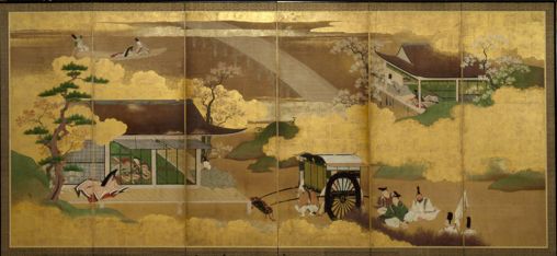 508x234 Japanese Painting Tosa School Asian Art Museum Education - Painting Of A School