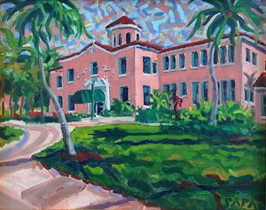 300x237 Old School At Delray Painting By Ralph Papa - Painting Of A School