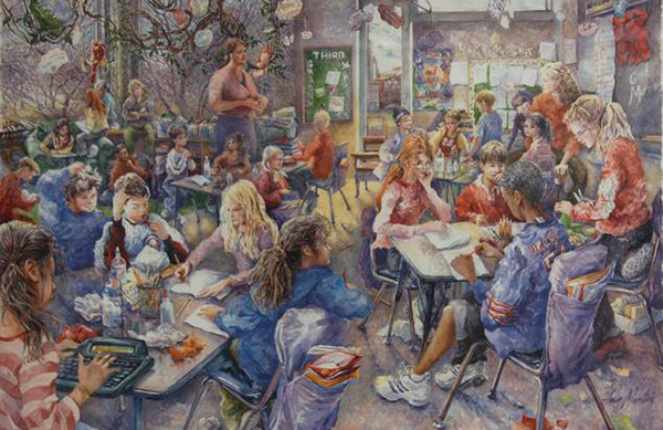 600x389 Adding Art Into Other School Subjects Makes Learning More Fun - Painting Of A School
