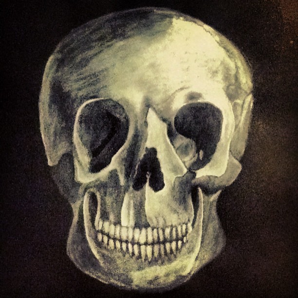 612x612 Painting Of A Skull Head By Linamartinez - Painting Of A Skull