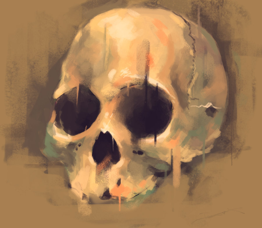 900x783 Skull Quick Painting By Mahons - Painting Of A Skull