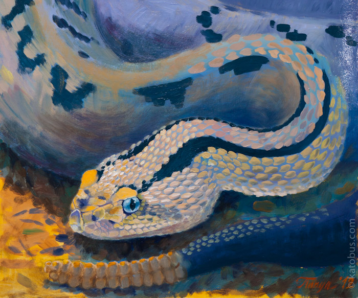 700x583 Poison Snake Oil Painting. Tatiana Buzikova Art - Painting Of A Snake
