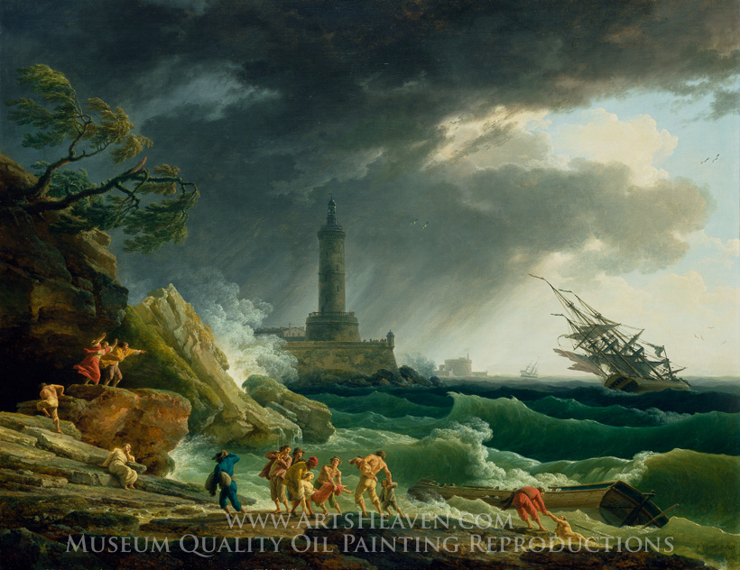 820x632 Reproduction Painting Claude Joseph Vernet Storm - Painting Of A Storm