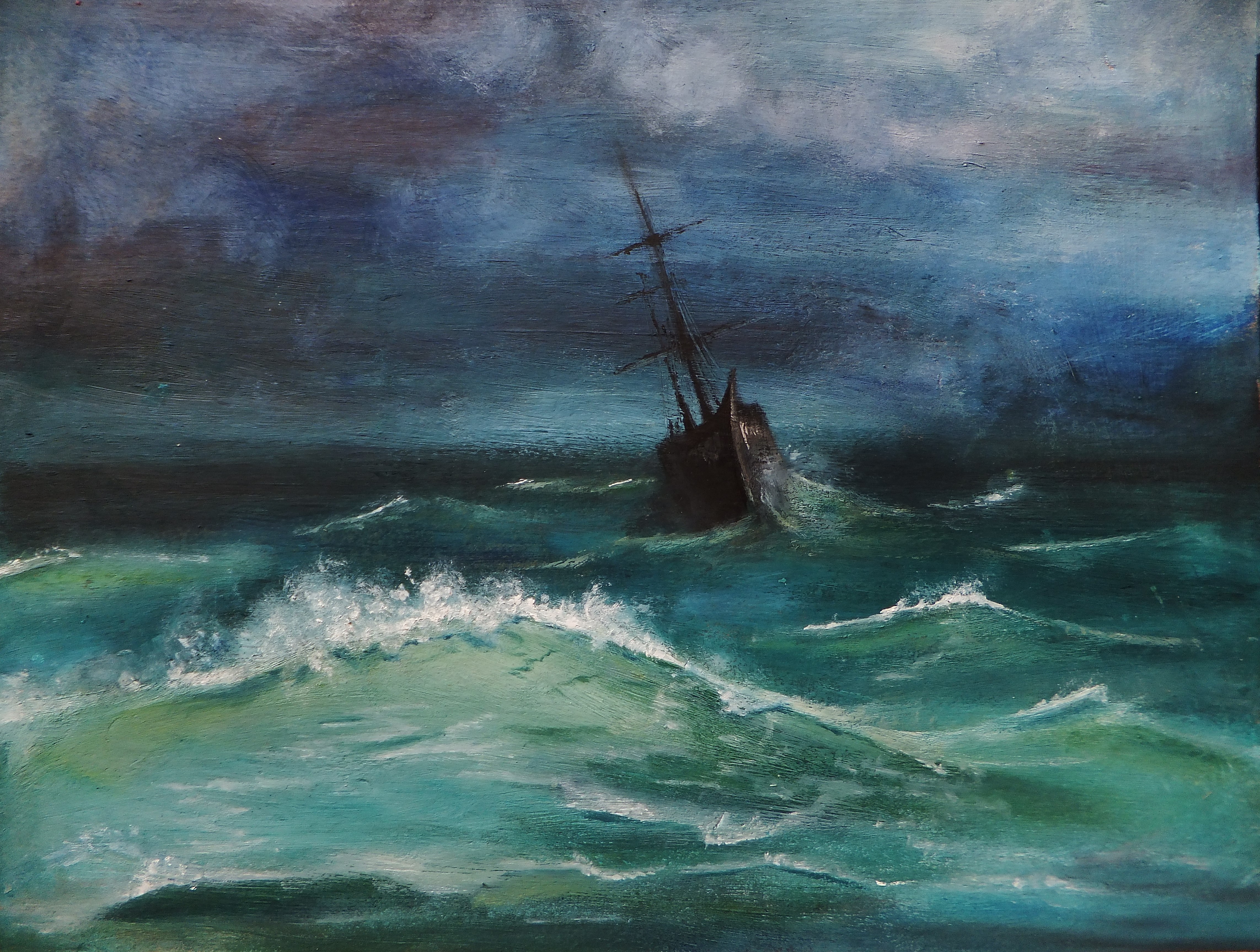 4570x3456 Storm Ship Scuffed Boots - Painting Of A Storm