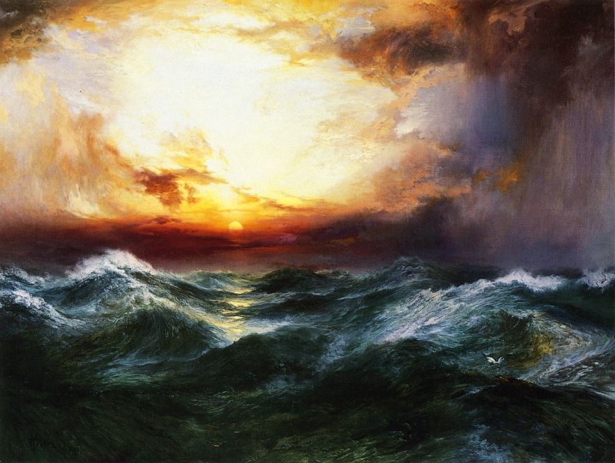 883x665 Sunset After A Storm Thomas Moran 1901 Art Thomas - Painting Of A Storm