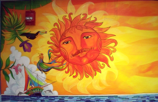 540x348 The Transparent Aura Of The Sun In My Mural Painting - Painting Of A Sun